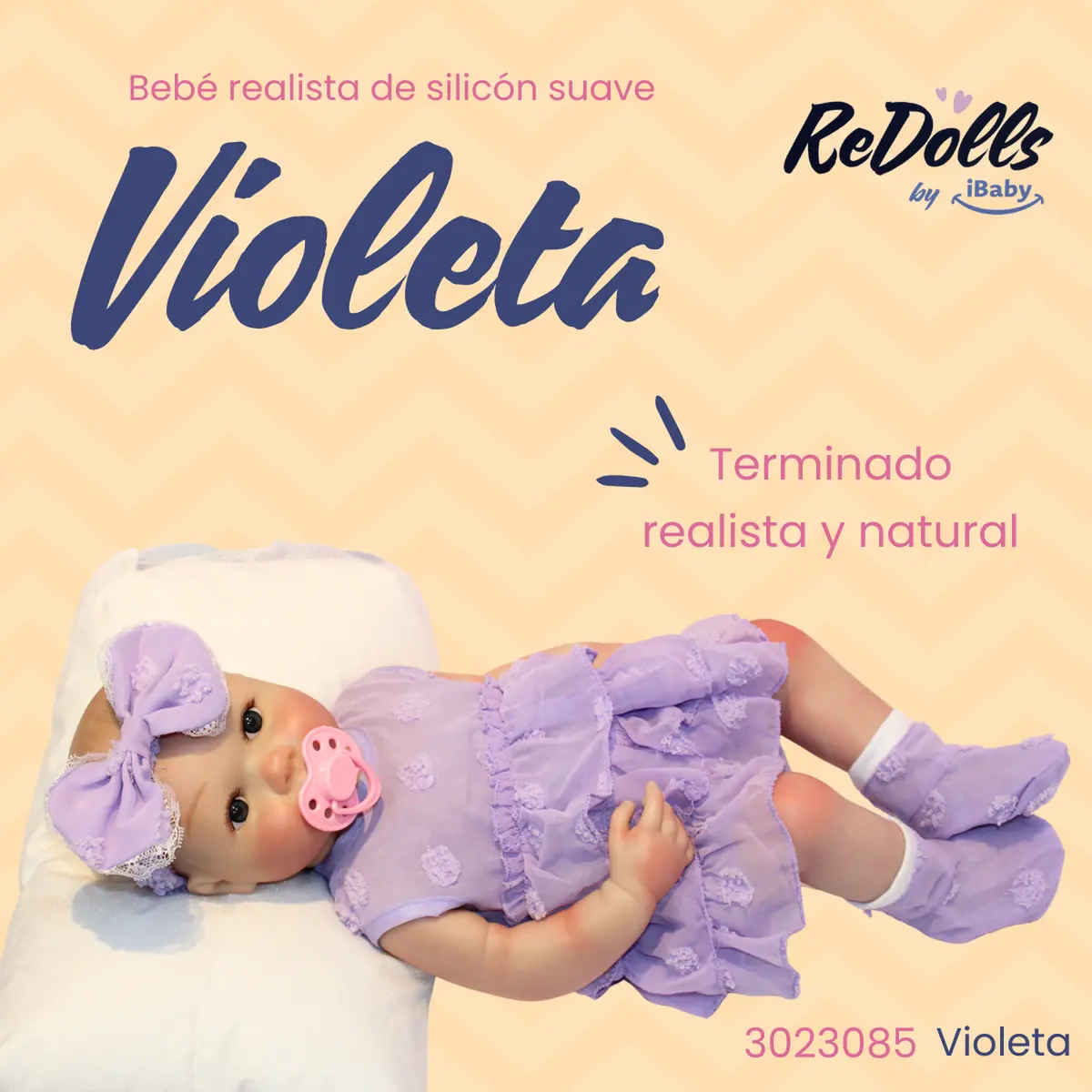 Muñeca Bebé Reborn Violeta - Colección Redoll De 55 Cm 2