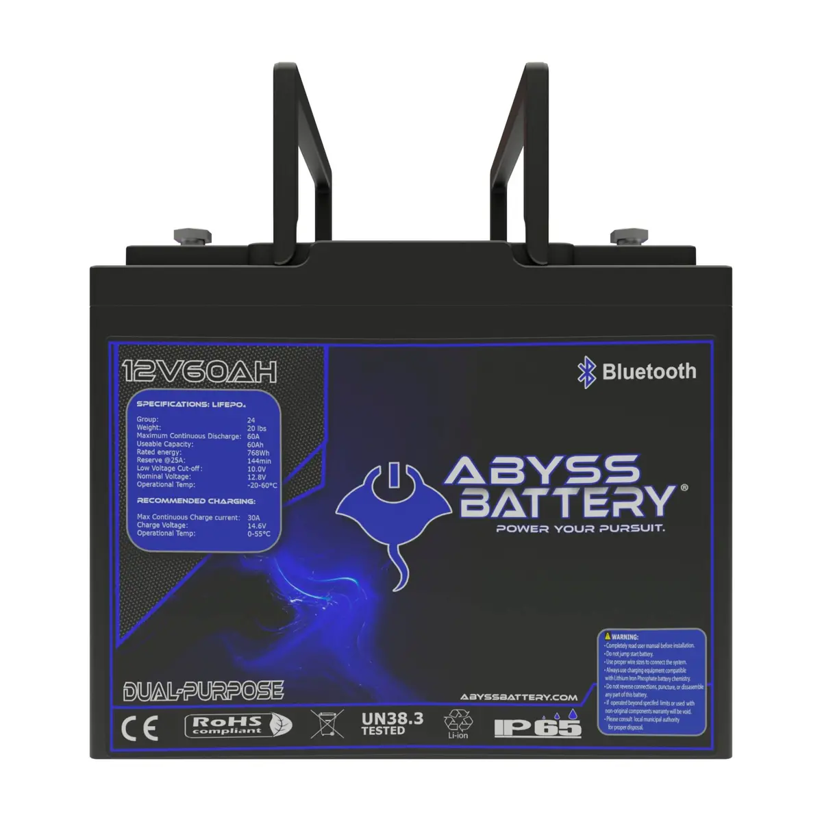 Abyss® 12V 60Ah Dual Purpose Lithium Marine Battery 1