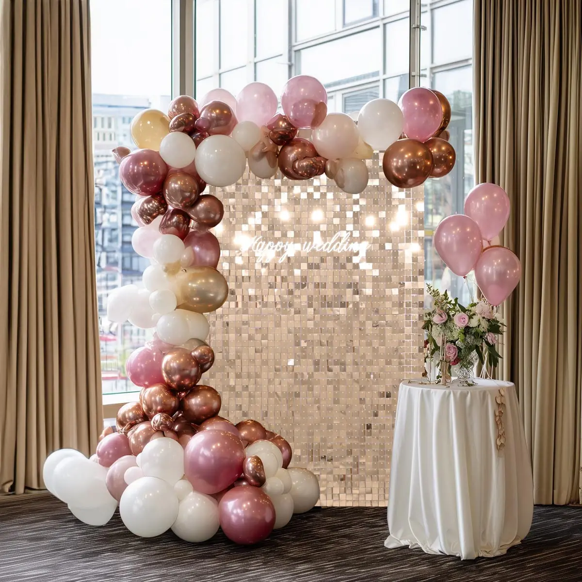 Yescom Square Sequin Shimmer Wall Backdrop Color Options 1