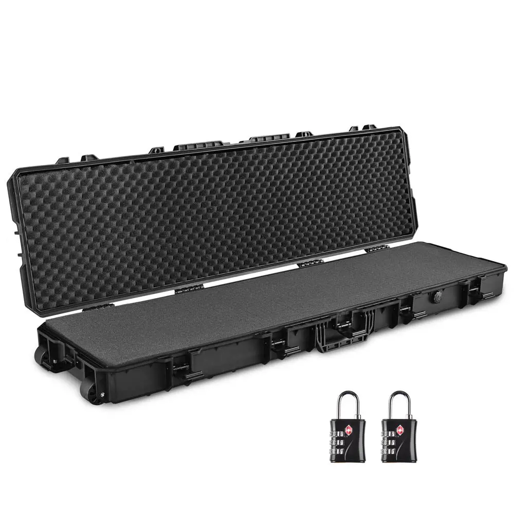 Yescom 40" Rolling Rifle Case With Foam Tsa Padlocks Ip67 Long Hard Case 1