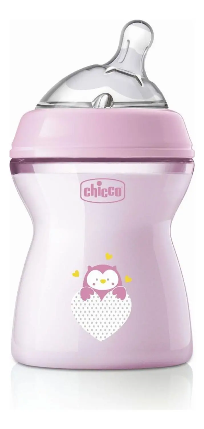Chicco Biberón Natural Feeling 250 Ml Rosa Para Bebés 1