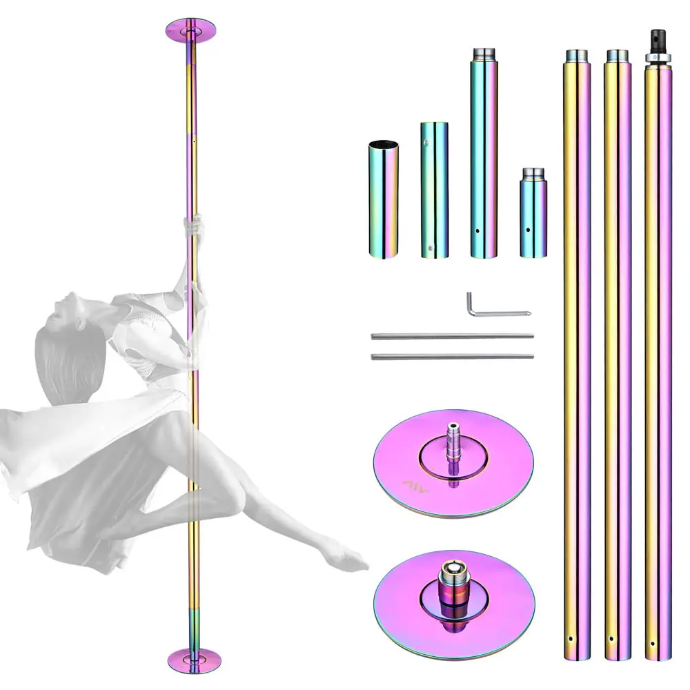 Yescom Home Fitness Colorful Spinning Dance Pole D45mm 12Ft 1
