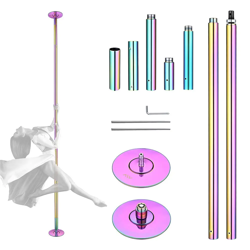 Yescom 10' Spinning Dance Pole Kit Removable D45mm Colorful 1