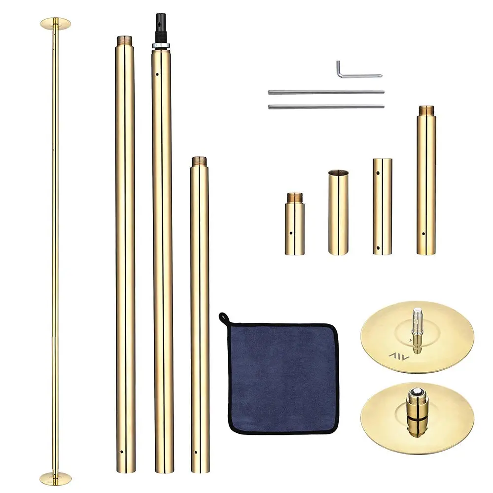 Yescom 11.5Ft Golden Portable Spinning Dance Pole D45mm 1