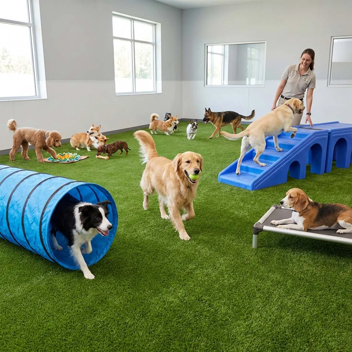 Yescom Indoor Pet Turf Rolls For Dog Daycare Facility 13/16"H 1
