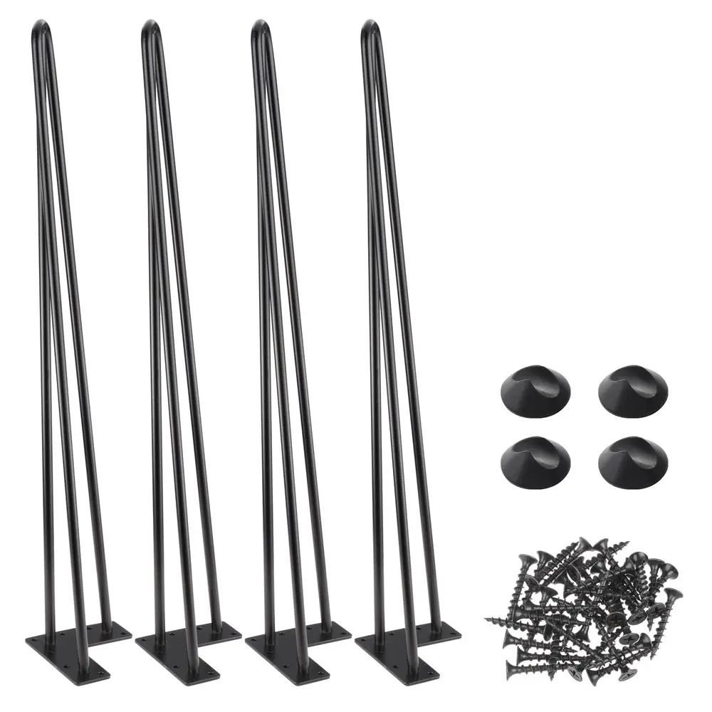 Yescom Hairpin Legs Metal 28 Inch W/ Feet Set Of 4, Black 1