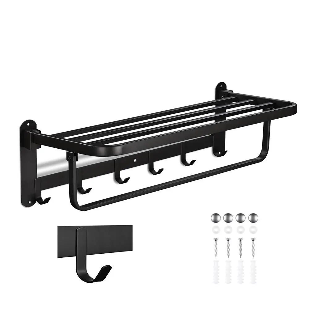 Yescom 23" Stainless Steel Towel Shelf Rack Wall-Mounted Towel Holder 1