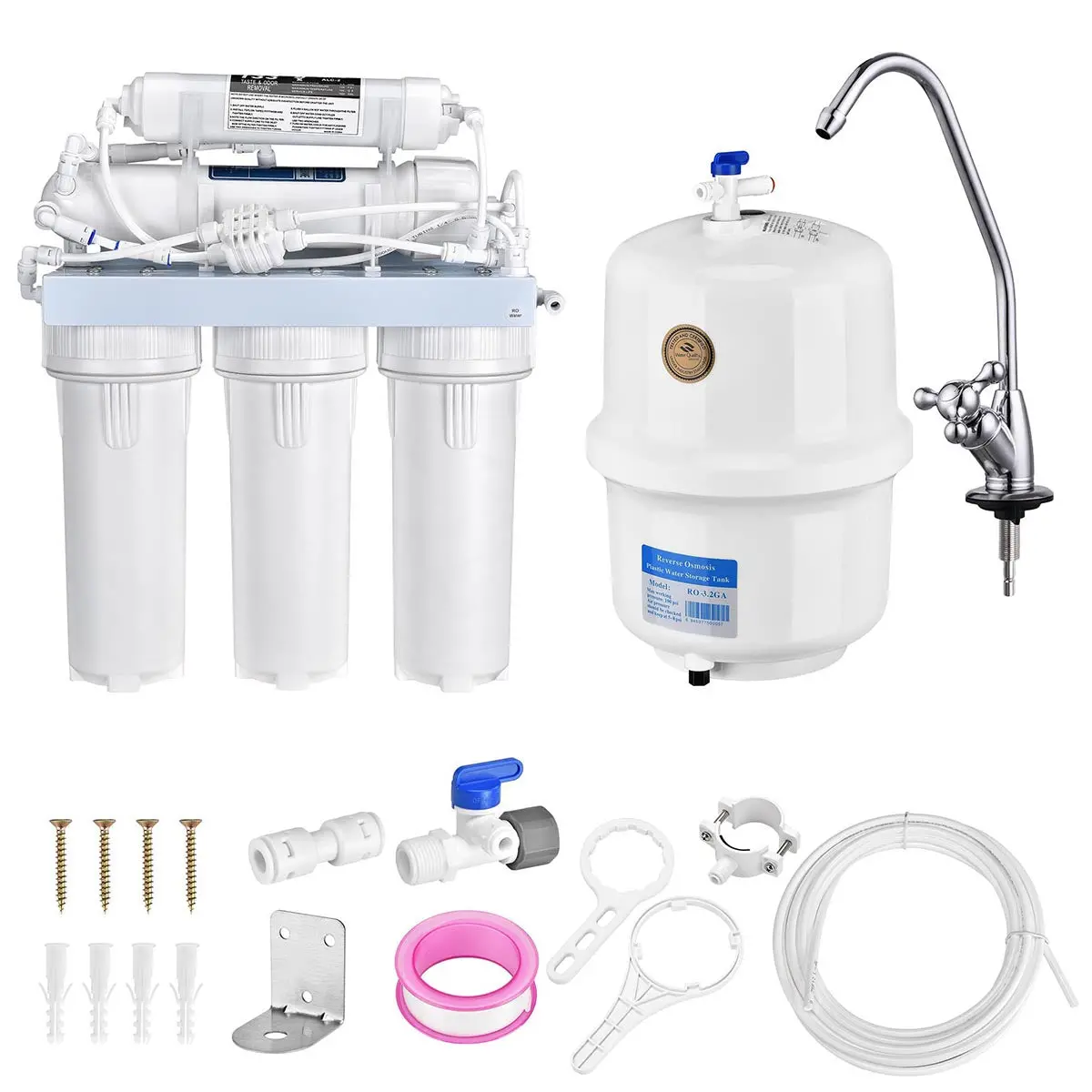Yescom 5-Stage Water Filter System 50 Gpd Reverse Osmosis Filtration 1