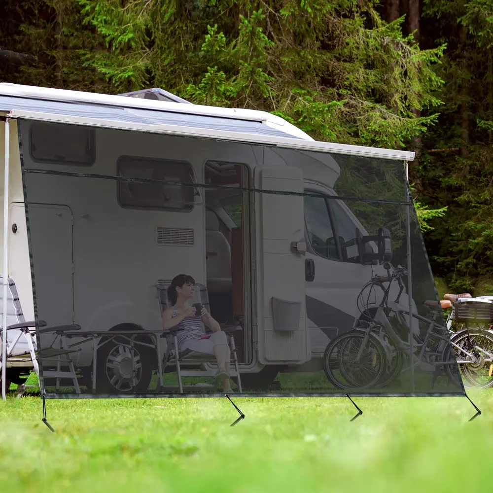 Yescom Rv Awning Screen With Zipper 15'X6' Travel Trailer Sun Blocker 1