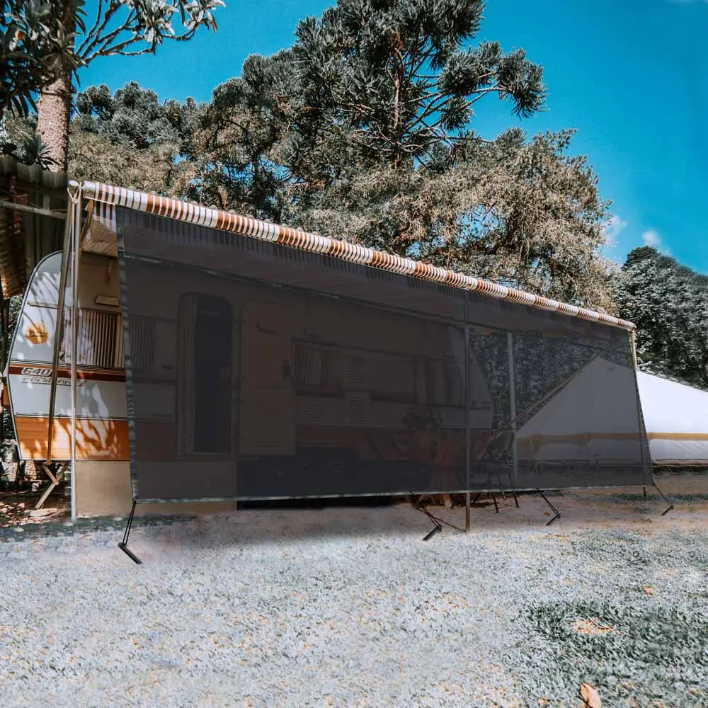 Yescom Rv Awning Screen With Zipper 19'X6' Travel Trailer Sun Blocker 1