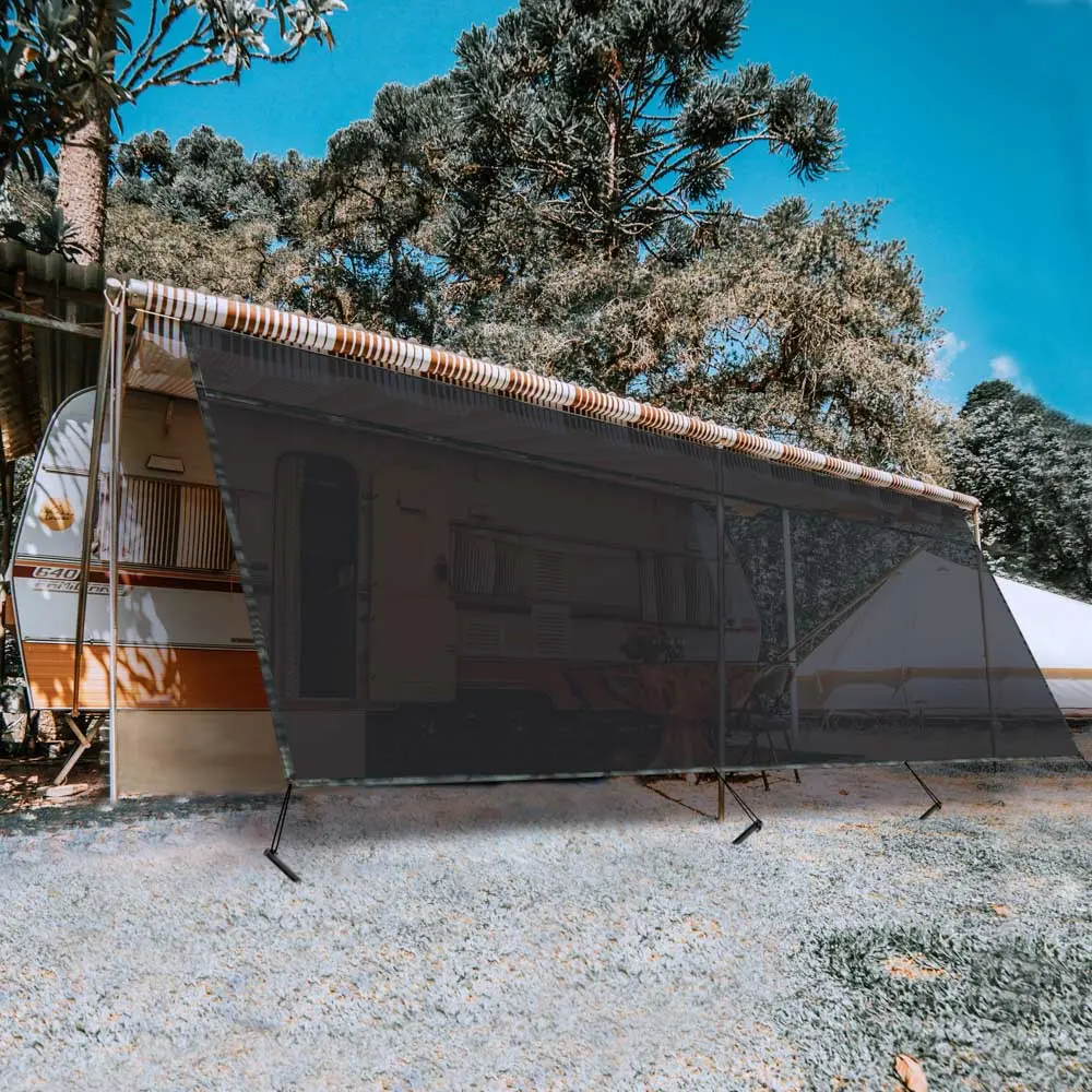 Yescom Rv Awning Screen With Zipper 15'X8' Travel Trailer Sun Blocker 1