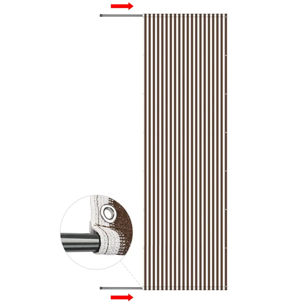 Yescom 17'X6' Pergola Canopy Replacement Cover With Rods 2