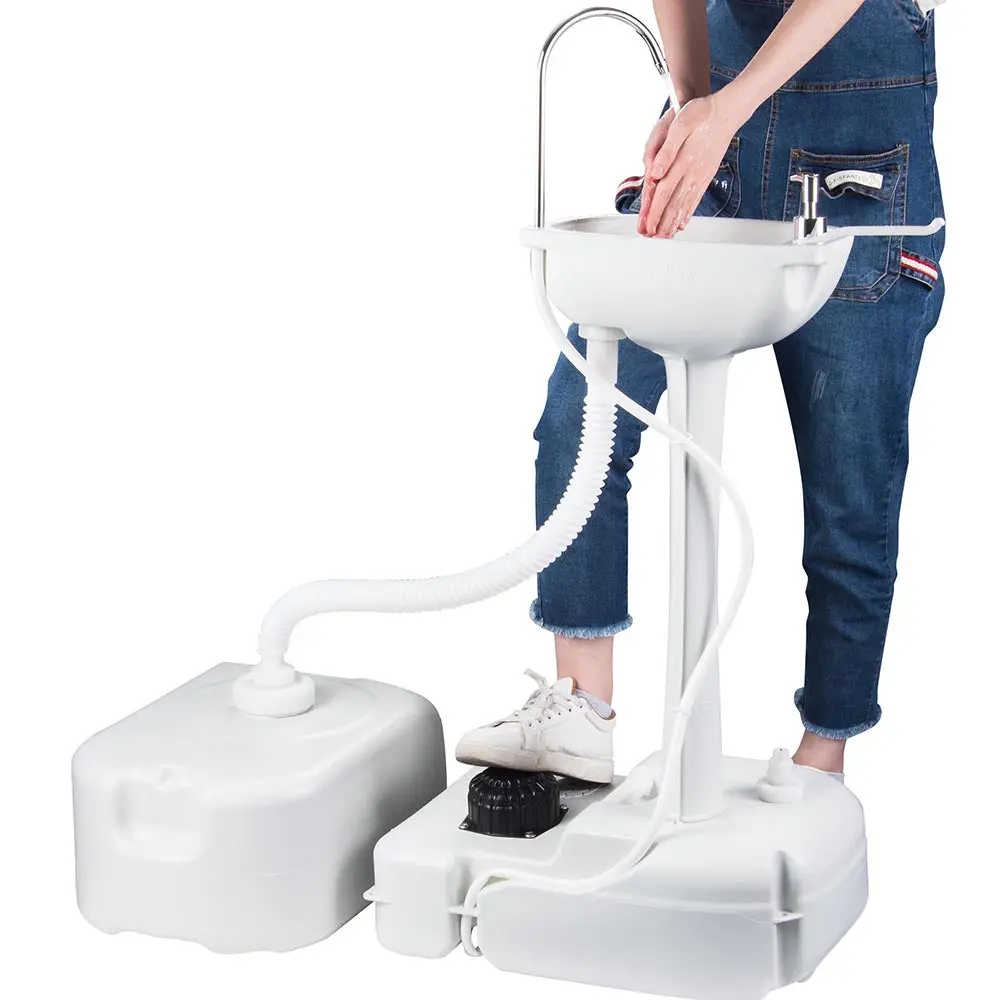 Yescom 4.5Gal Foot Pump Hand Washing Station 6.3Gal Waste Water Tank 1