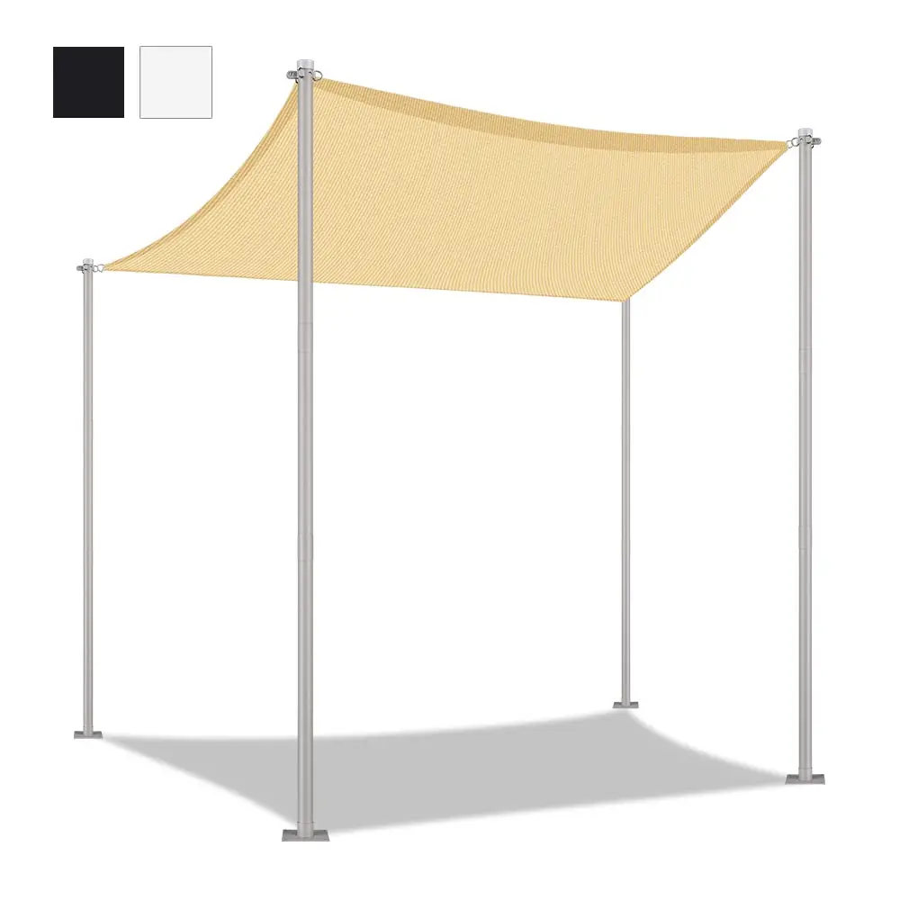 Yescom Shade Sail Posts (Pole, Base, D-Ring Clamp) 1
