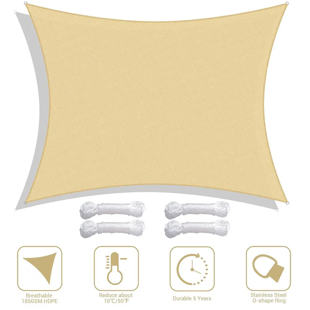 Yescom Patio Rectangle Sun Sail Shade Canopy 13Ftx10ft 5