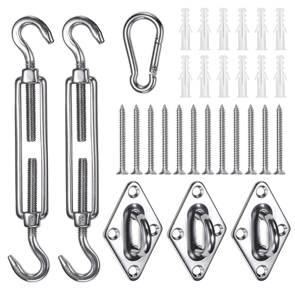 Yescom Triangle Sun Shade Sail Hardware Kit Stainless Steel, 6 1