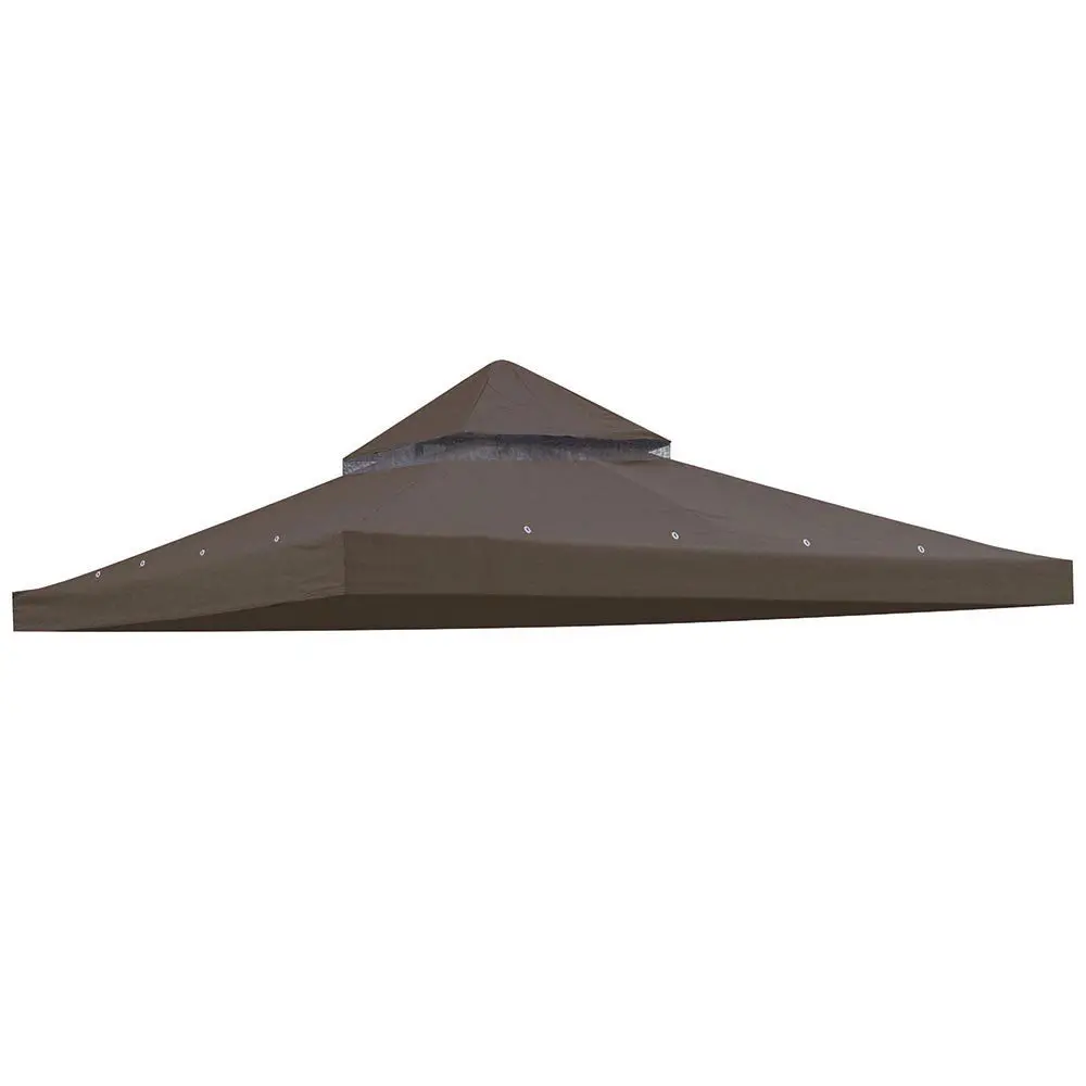 Yescom 12' X 12'(11.4X11.4Ft) Brown Gazebo Replacement Canopy Dual-Tier 1