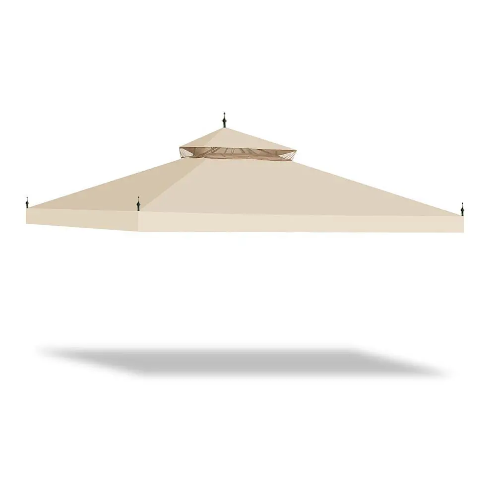 Yescom 10' X 10' Beige Gazebo Canopy Replacement Top 2-Tier 1