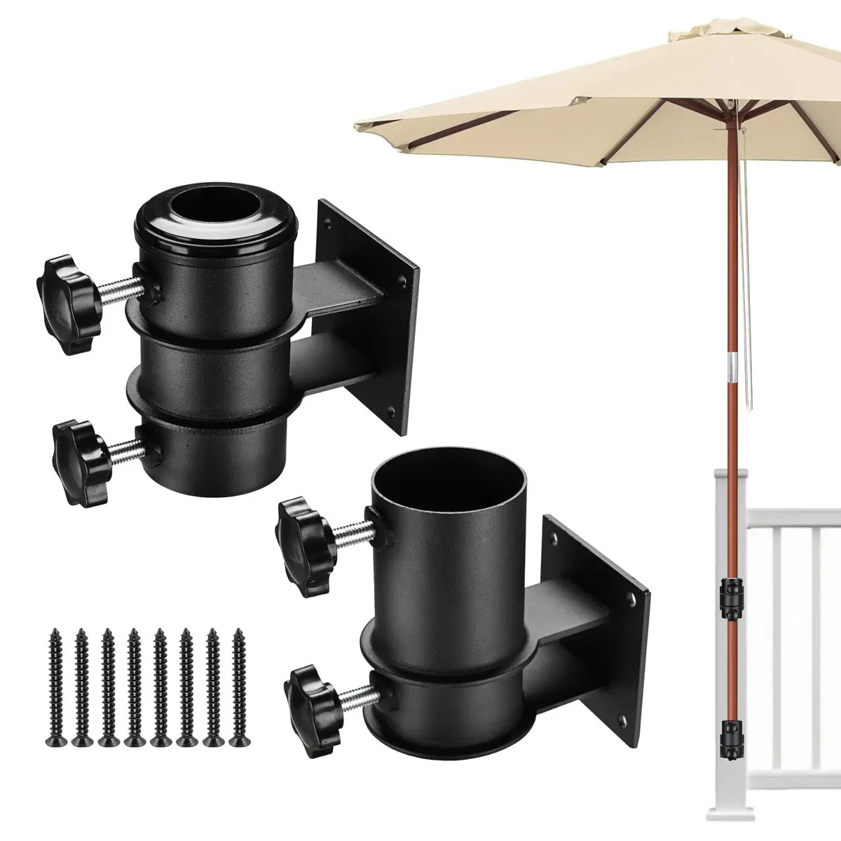 Yescom Patio Umbrella Mounting Brackets For Deck Railing (D2 5/16") 1