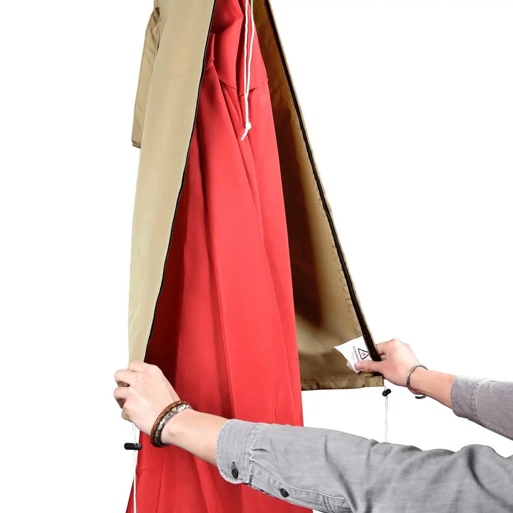 Yescom Patio Zipper Umbrella Cover With Rod Portable Bag 8' 9' 10' 13' Opt 1