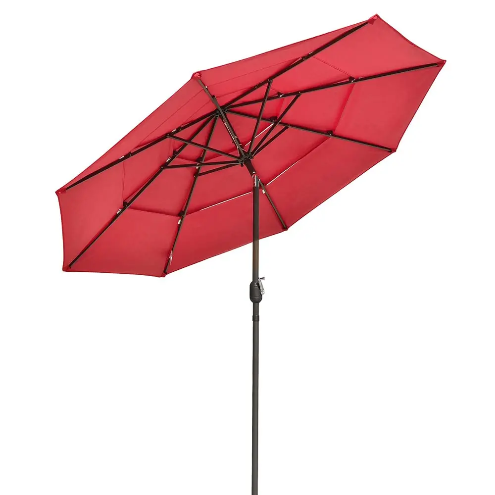 Yescom 10Ft 8-Rib Patio Outdoor Market Umbrella 3-Tiered Tilt 3