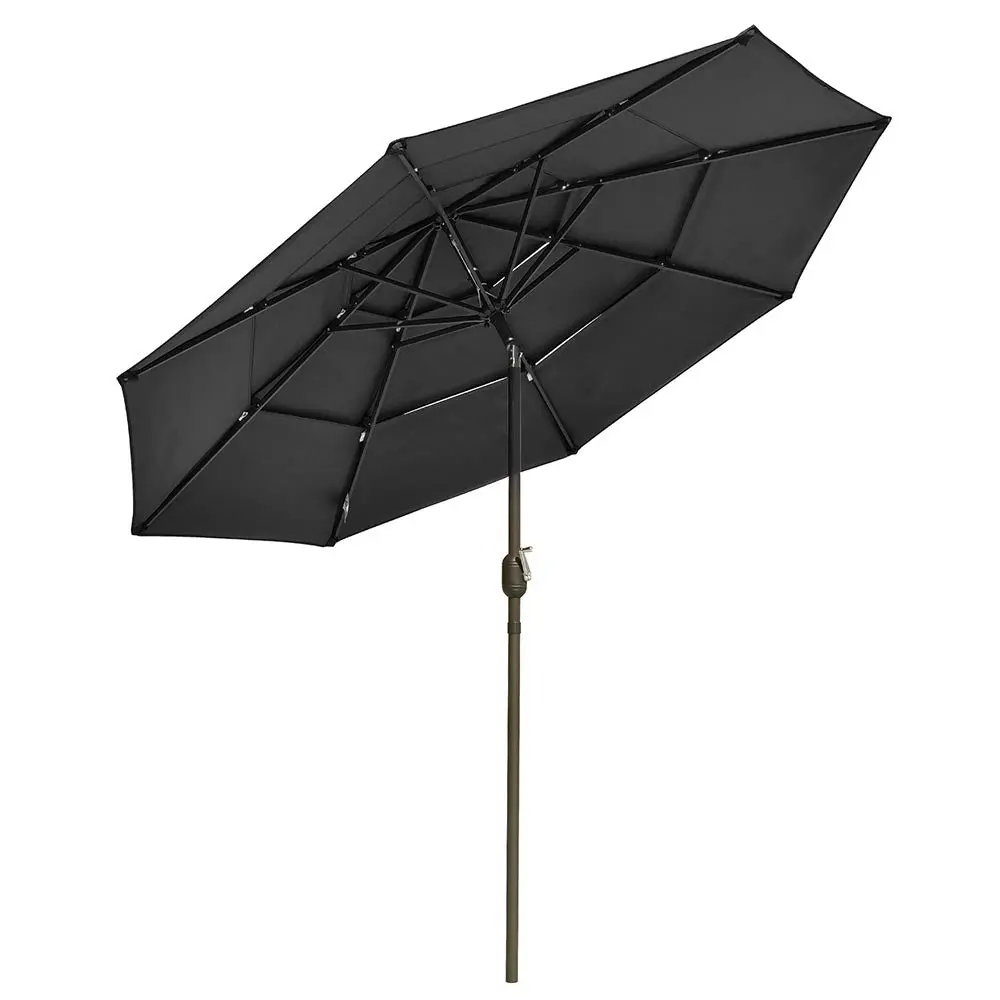 Yescom 10Ft 8-Rib Patio Outdoor Market Umbrella 3-Tiered Tilt 6