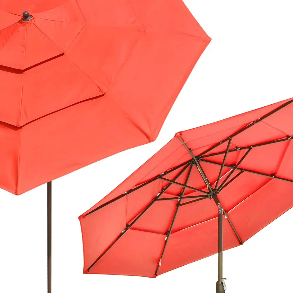 Yescom 10Ft 8-Rib Patio Outdoor Market Umbrella 3-Tiered Tilt 6