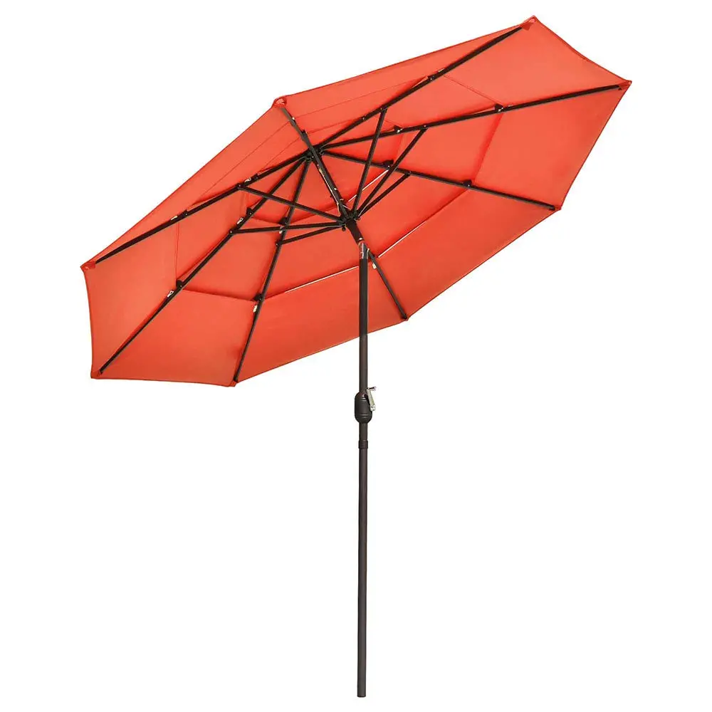 Yescom 10Ft 8-Rib Patio Outdoor Market Umbrella 3-Tiered Tilt 4