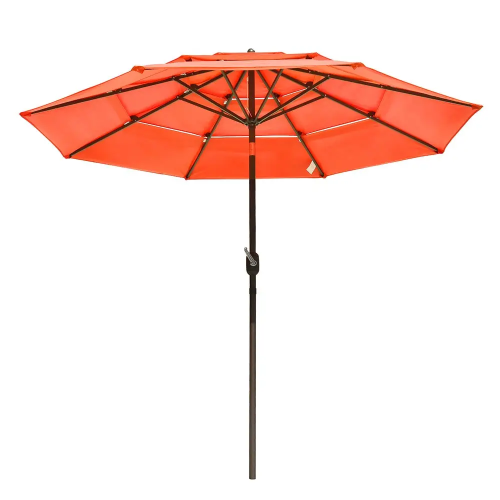 Yescom 10Ft 8-Rib Patio Outdoor Market Umbrella 3-Tiered Tilt 4