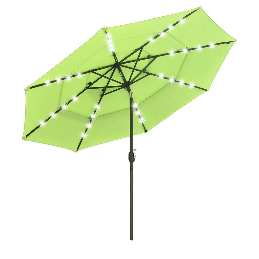 Yescom 10Ft Prelit Umbrella 3-Tiered Patio Umbrella With Lights 5