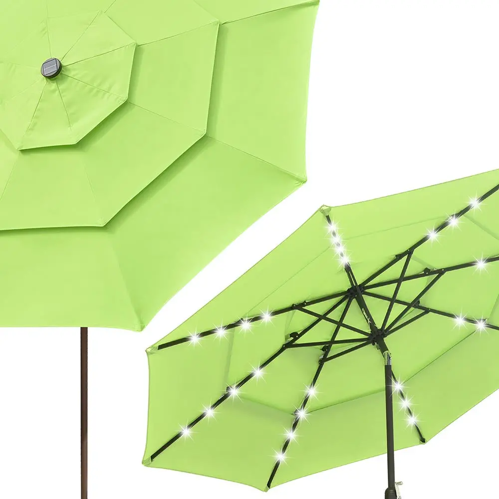 Yescom 10Ft Prelit Umbrella 3-Tiered Patio Umbrella With Lights 4