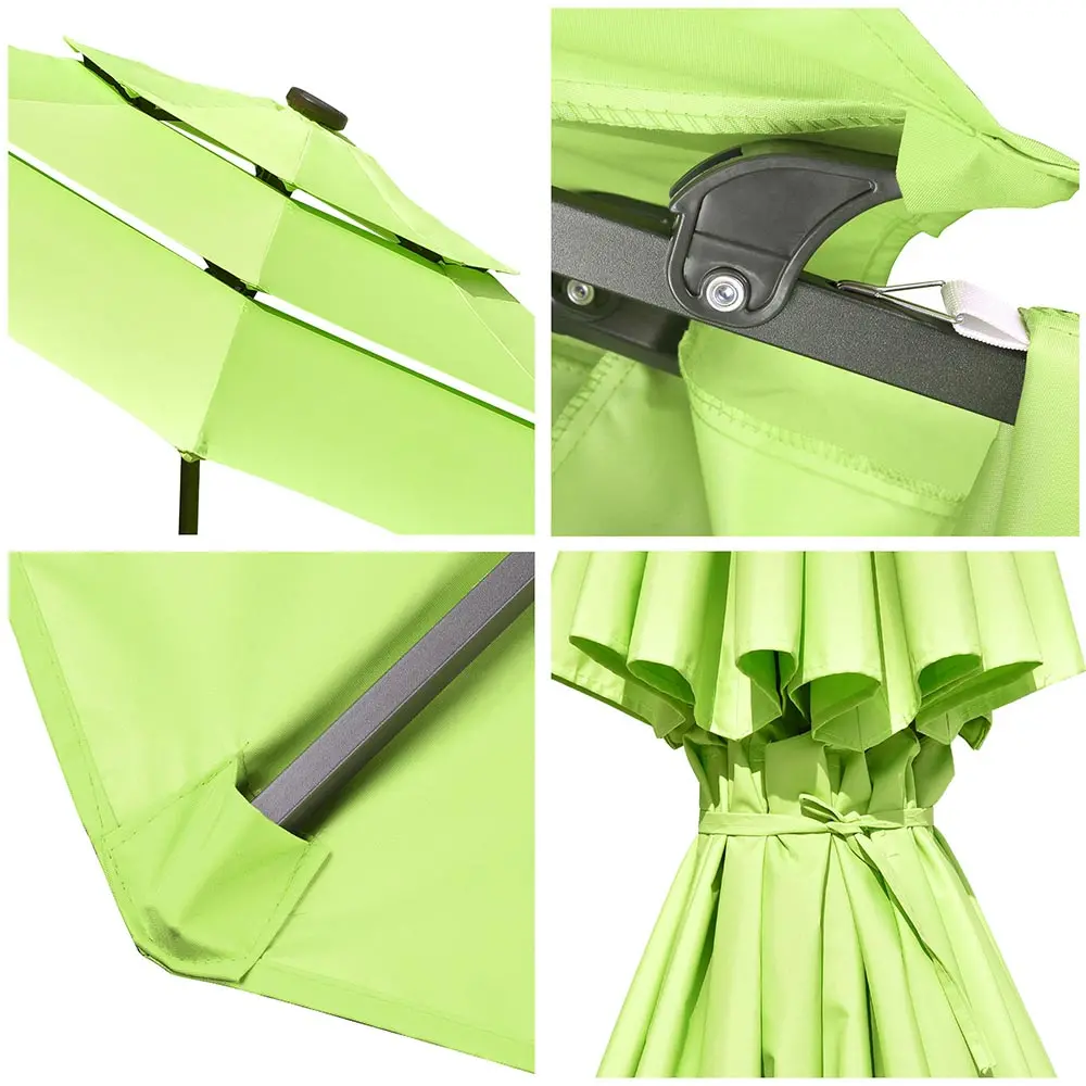 Yescom 10Ft Prelit Umbrella 3-Tiered Patio Umbrella With Lights 6