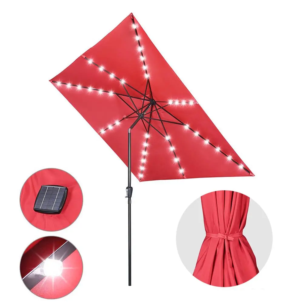Yescom Prelit Patio Umbrella With Lights Square 10' 8-Rib 1