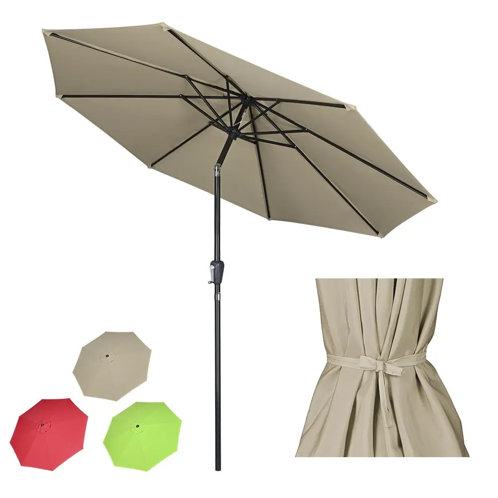 Yescom 9Ft 8-Rib Patio Umbrella Tilt 220Gsm Canopy Uv50+ 1