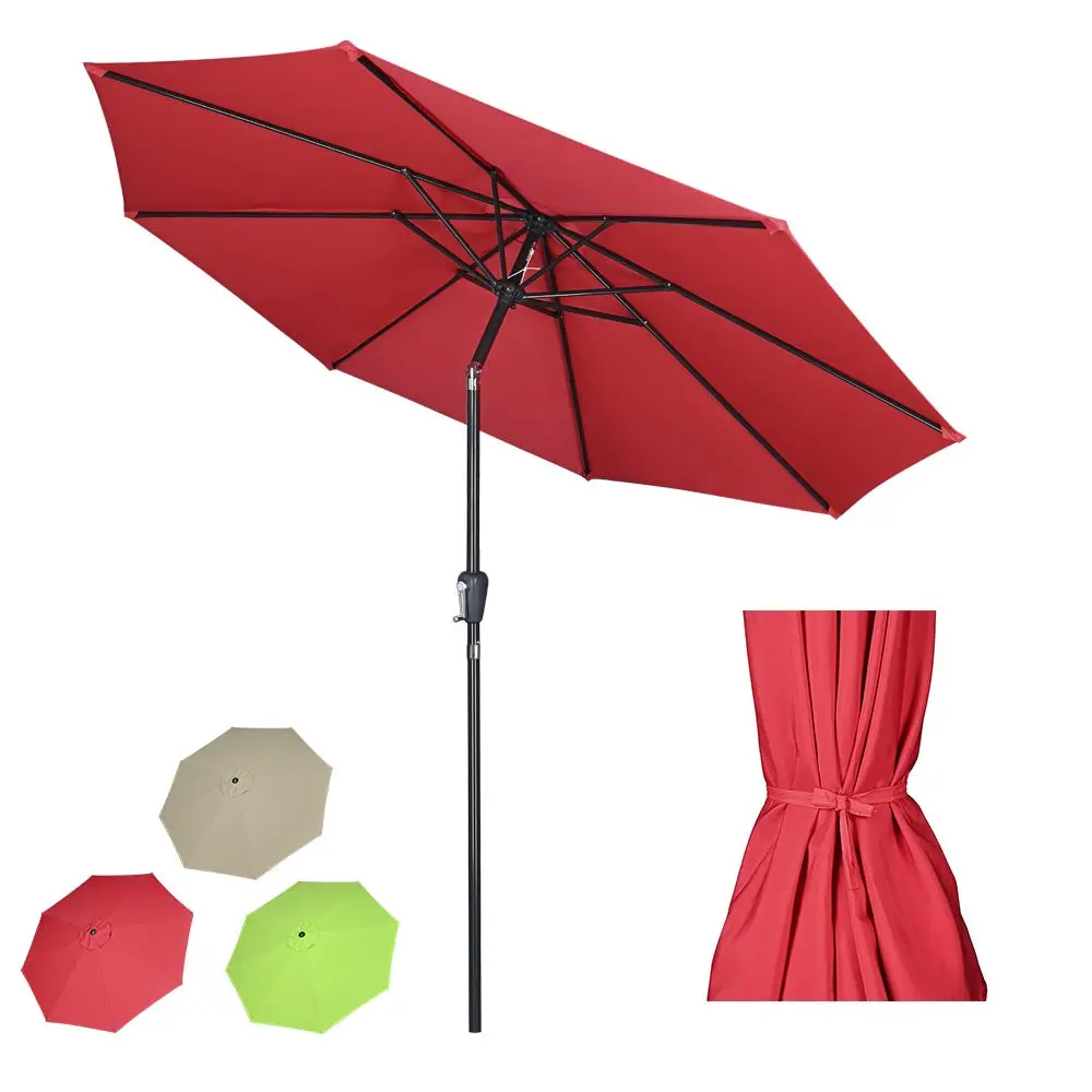 Yescom 10Ft 8-Rib Patio Umbrella Tilt 220Gsm Canopy Uv50+ 1