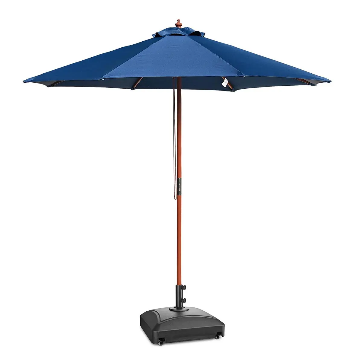 Yescom 9Ft Wood Patio Umbrella With Base & Wheels 1