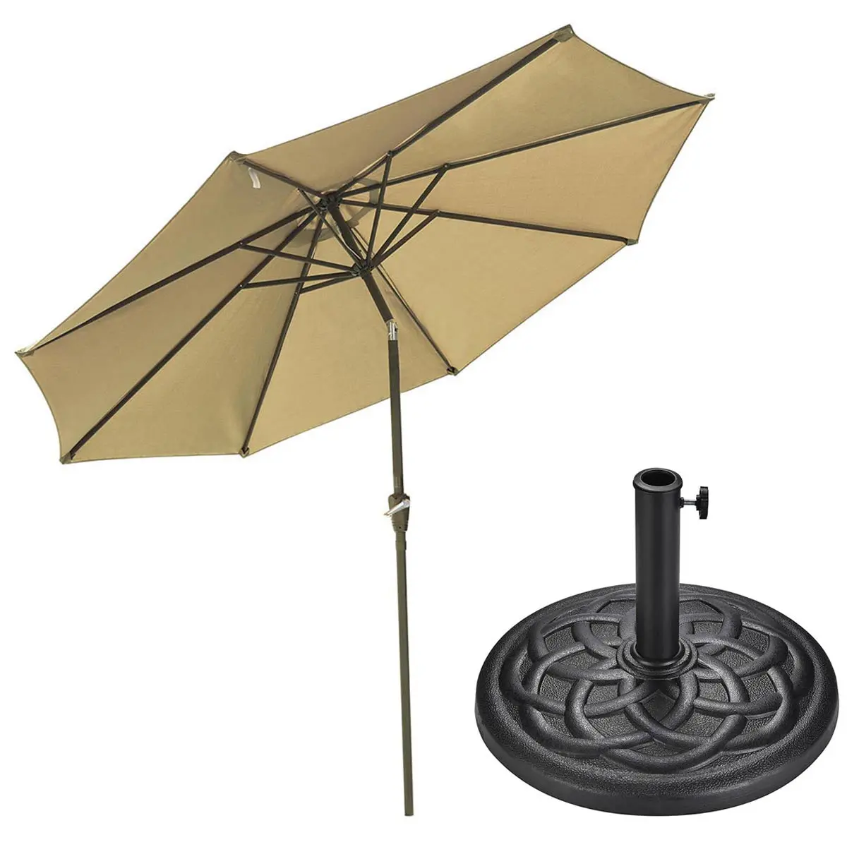 Yescom 9Ft 8-Rib Patio Tilt Market Umbrella W/ 200Gsm Canopy 1