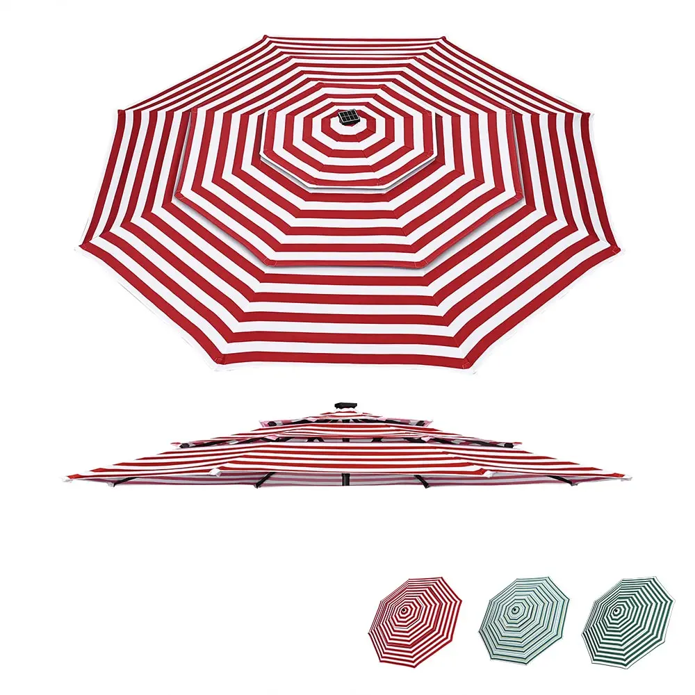 Yescom 9' Outdoor Patio Umbrella Replacement Canopy 3-Tiered 8-Rib 1