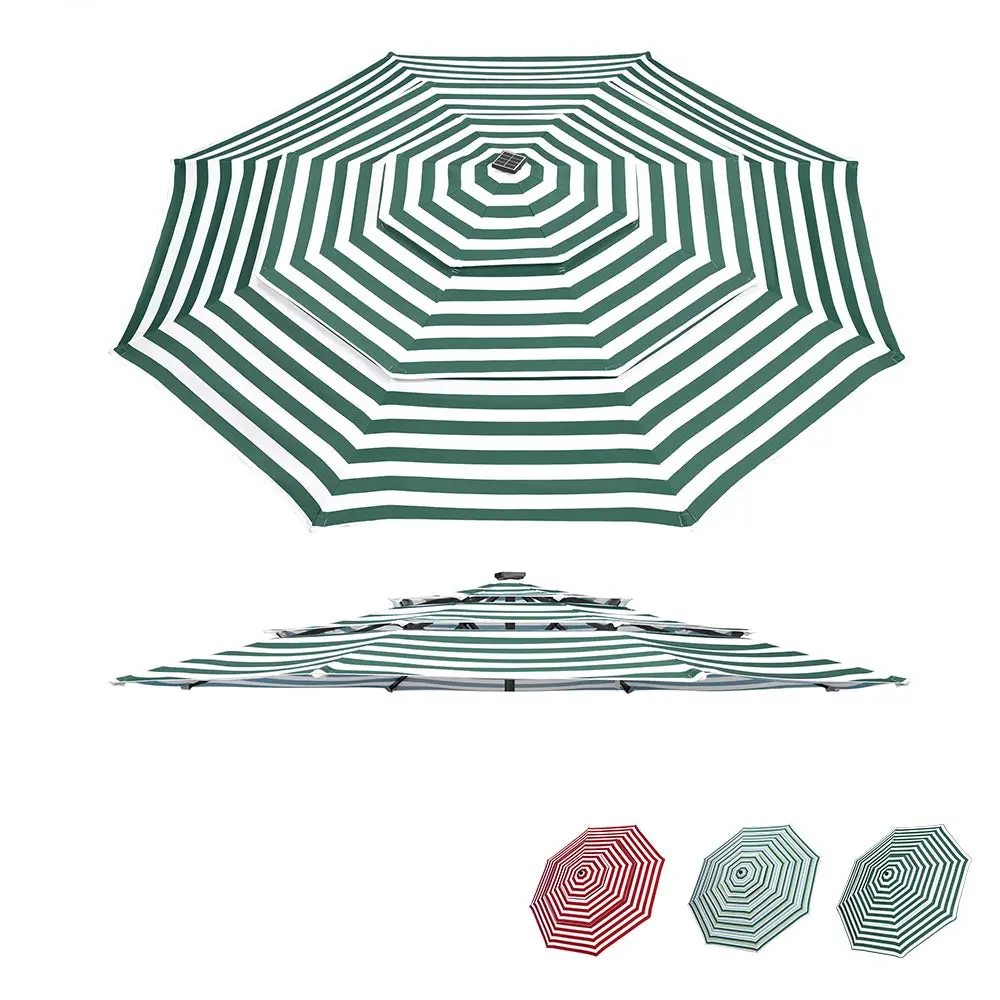 Yescom 10' Outdoor Patio Umbrella Replacement Canopy 3-Tiered 8-Rib 1
