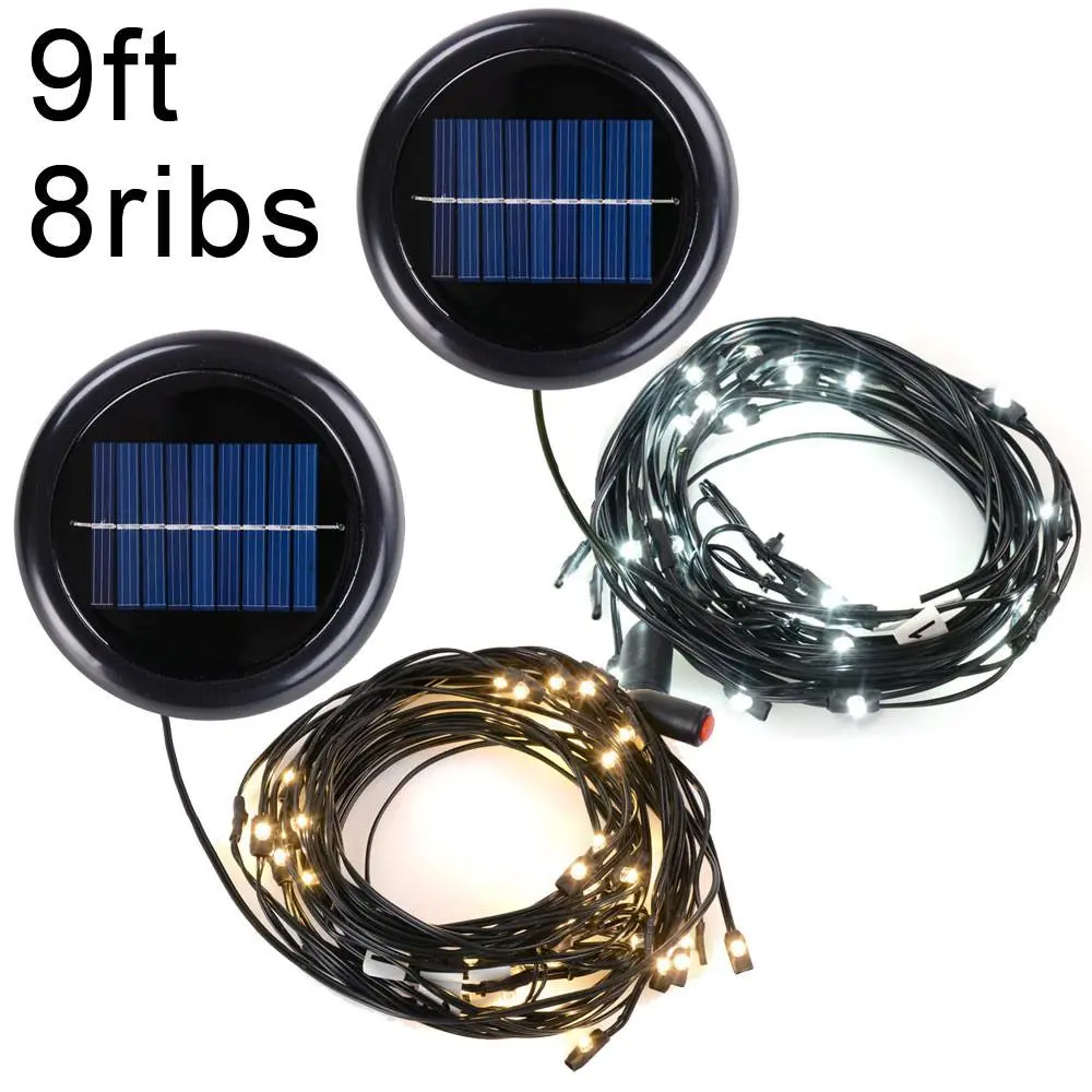 Yescom 9Ft 8 Ribs Offset Patio Umbrella Mini Led String Light Color Opt 1