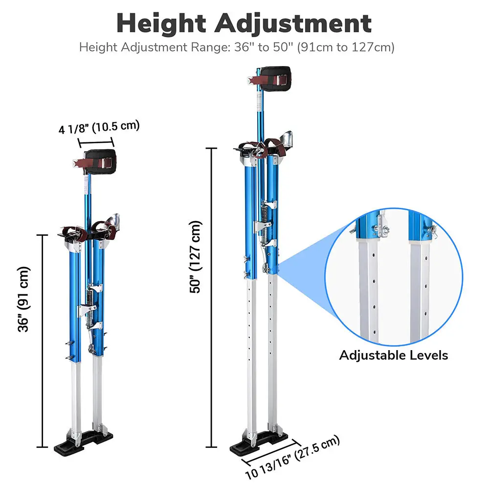 Yescom Drywall Stilts 36" - 50" Adjustable Aluminum Color Options 2