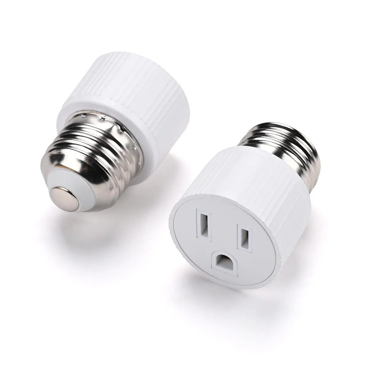 Yescom Light Bulb Plug Adapter Convert E26/E27 To 2/3-Prong Outlet 2Ct/Pk 1