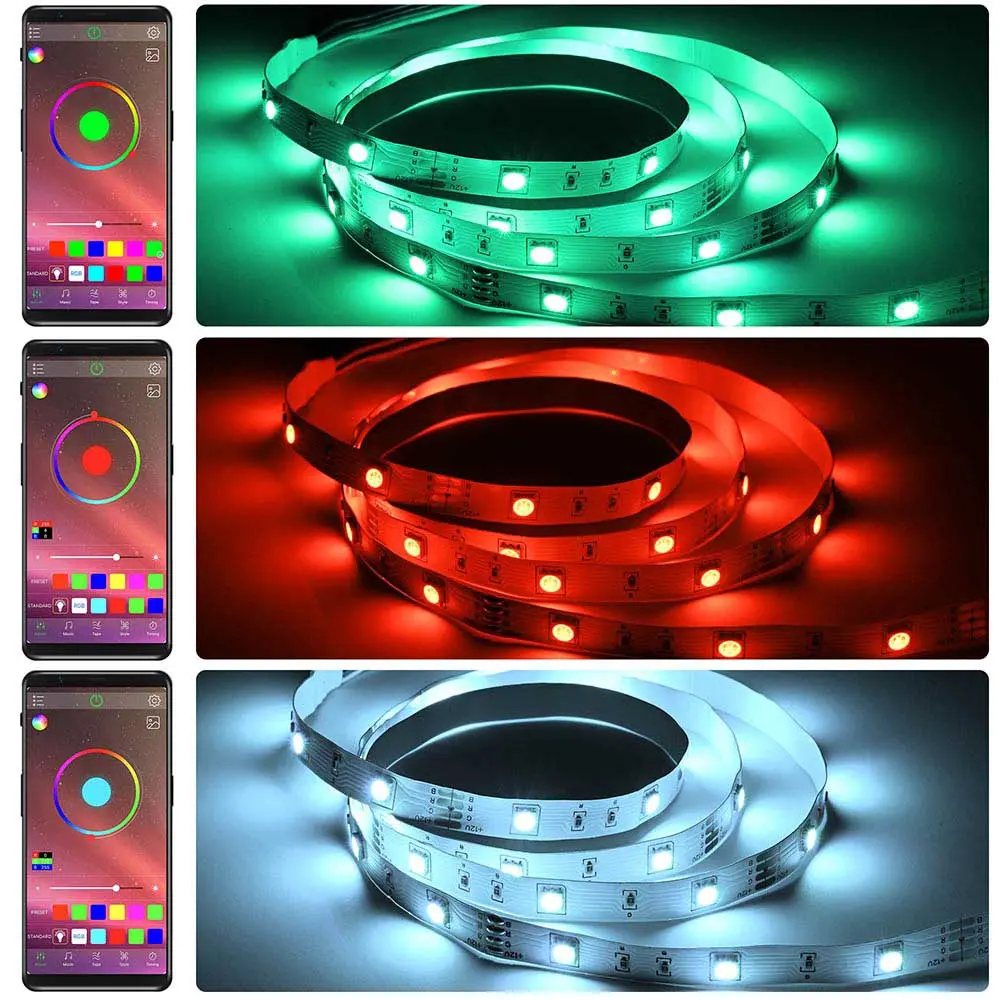 Yescom 16Ft Led Strip Light Bluetooth App Music Remote Multi-Color 2