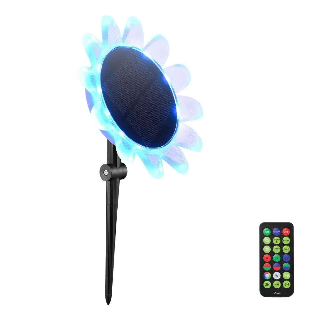 Yescom Solar Garden Light Amphibious Sunflower Light Waterproof Rgb 1