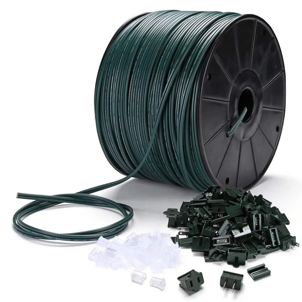 Yescom Electrical Zip-Cord Wire Spool Of 500Ft Spt-1 With Plugs & End Caps 1