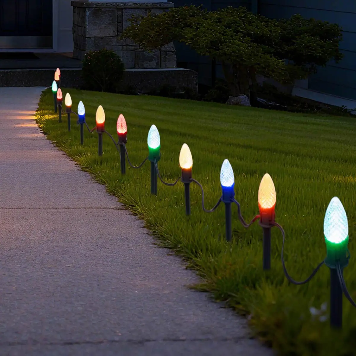 Yescom 100Ft Multicolor Outdoor C9 Christmas Light String For Pathway 1