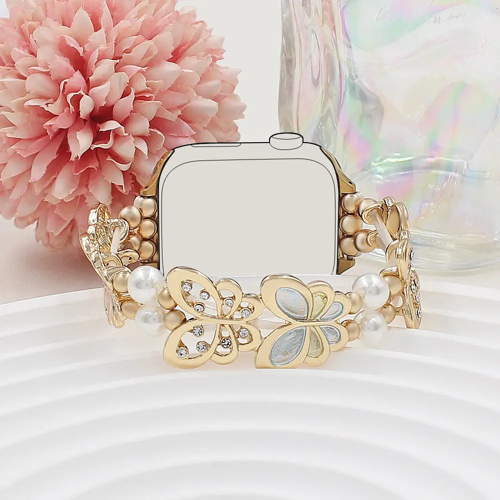 Butterfly Luxe Stretchy Steel Bracelet Band For Apple Watch 1