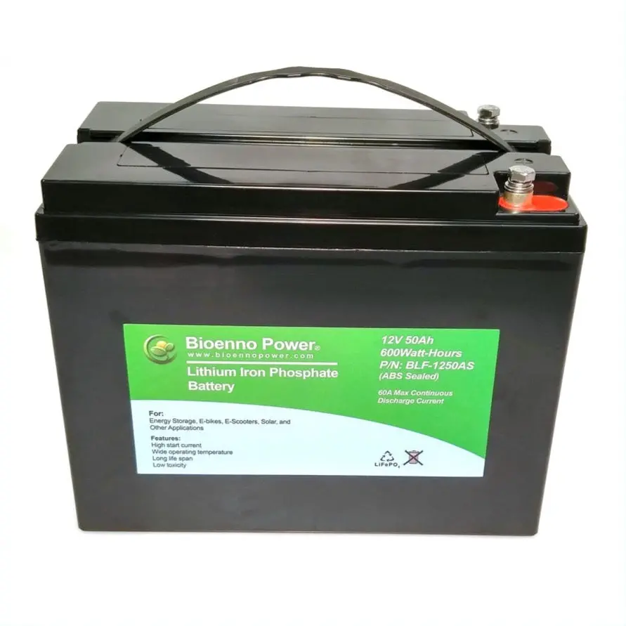 12V 50Ah Lithium Battery - Bioenno Power Blf-1250As, Abs 1