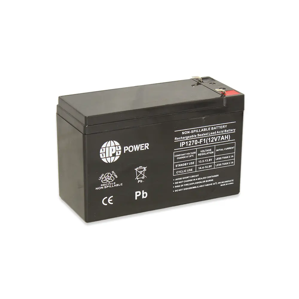 12V 7Ah F1 Terminal Sealed Lead Acid Rechargeable Battery Ip Power 1