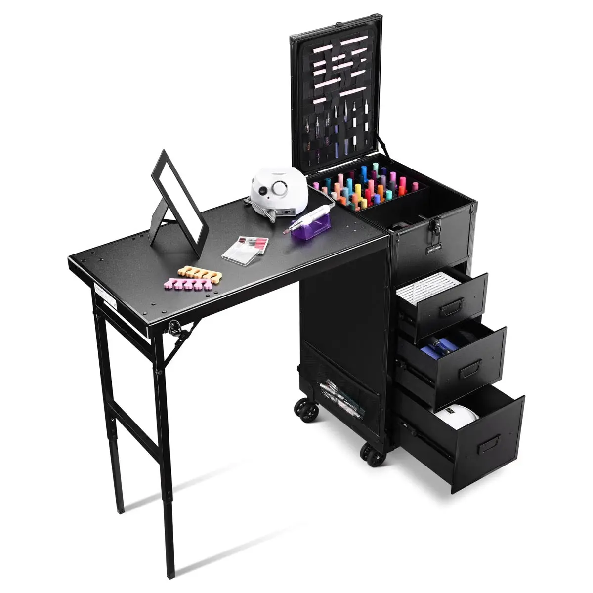 Byootique Makeup Artist Hairstylist Nail Table Workstation (Lefty & Righty) 1